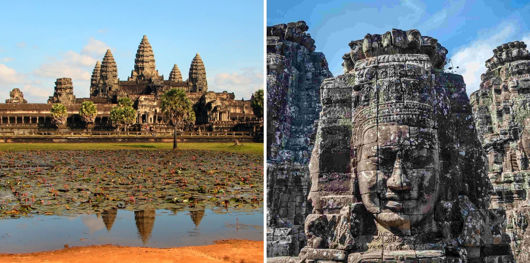 Front-on view of the Angkor Wat Temple Complex